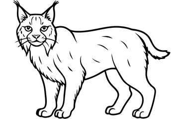 Minimalist Lynx Vector Design with Clean Line Art on White Background