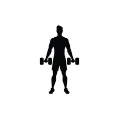 Fitness and Workout Silhouette Icons Set – Vector Illustrations of Exercise, Gym, and Training Activities