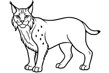 Minimalist Lynx Vector Design with Clean Line Art on White Background