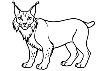 Minimalist Lynx Vector Design with Clean Line Art on White Background