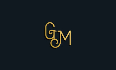 Luxury fashion initial letter GM logo.