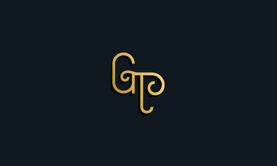 Luxury fashion initial letter GT logo.