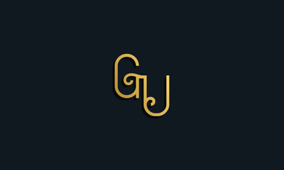 Luxury fashion initial letter GU logo.