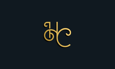 Luxury fashion initial letter HC logo.