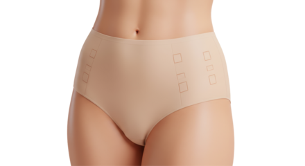 Isolated Beige High-Waisted Panties