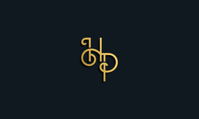 Luxury fashion initial letter HP logo.