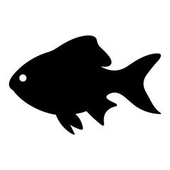 Black Silhouetted Fish Illustration Simple Bolivian Ram Design Graphic