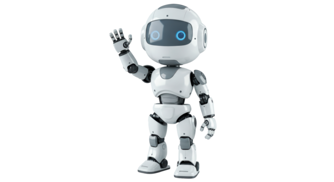 Isolated Waving Robot