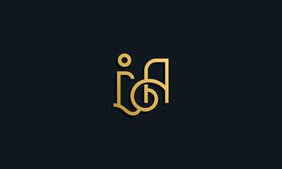 Luxury fashion initial letter IA logo.