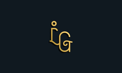 Luxury fashion initial letter IG logo.