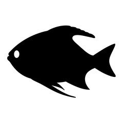 Silhouette of a Black Fish Aquatic Animal Vector Illustration Graphic Design