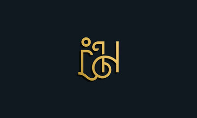 Luxury fashion initial letter IH logo.