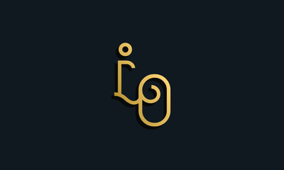 Luxury fashion initial letter IO logo.