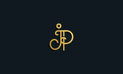 Luxury fashion initial letter JP logo.