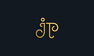 Luxury fashion initial letter JT logo.