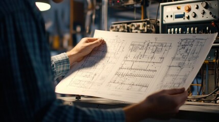 A close-up of an electrical engineer hands adjusting cables inside a control box