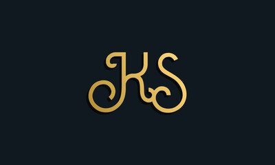 Luxury fashion initial letter KS logo.