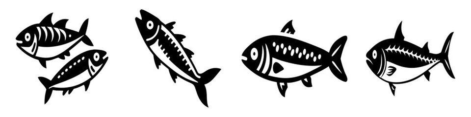 mackerel icon, mackerel silhouette vector illustration-simple silhouette illustration of mackerel, perfect for mackerel logos and icons