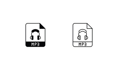 Mp3  icons set vector stock illustration