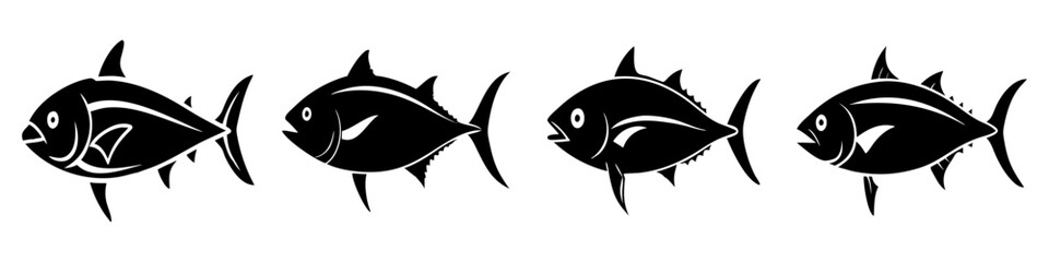 Obraz premium bluefin tuna icon, bluefin tuna silhouette vector illustration-simple silhouette illustration of bluefin tuna, perfect for bluefin tuna logos and icons