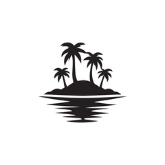 island vector silhouette clipart logo illustration