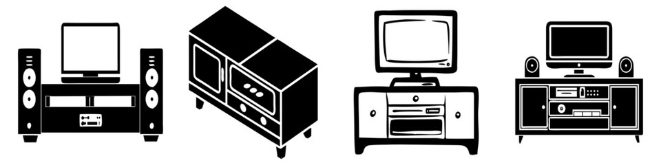 media unit icon, media unit silhouette vector illustration-simple silhouette illustration of media unit, perfect for media unit logos and icons