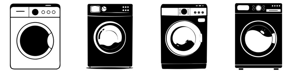 washing machine icon, washing machine silhouette vector illustration-simple silhouette illustration of washing machine, perfect for washing machine logos and icons