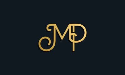 Luxury fashion initial letter MP logo.