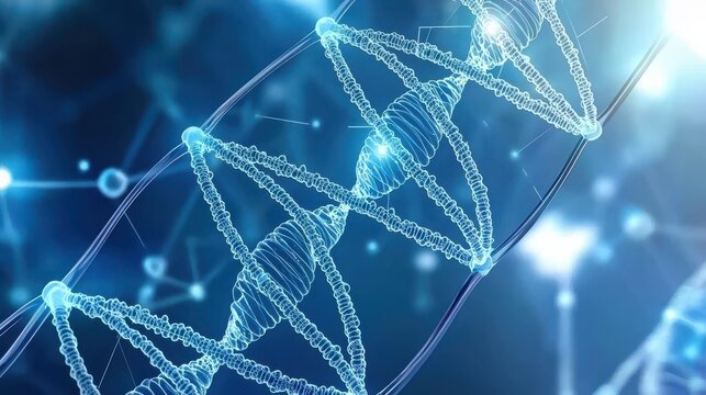 Dna replication visualization scientific research lab infographic high-tech environment close-up view genetic concept