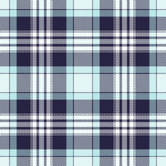 Elegant seamless plaid pattern in cool blue and white hues. Perfect for textile design, apparel, or website backgrounds.