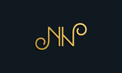 Luxury fashion initial letter NN logo.