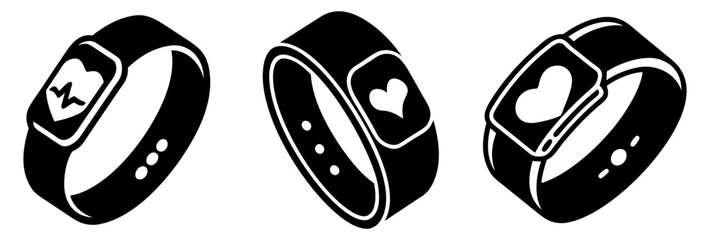 fitness tracker icon, fitness tracker silhouette vector illustration-simple silhouette illustration of fitness tracker, perfect for fitness tracker logos and icons