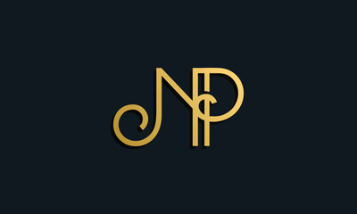 Luxury fashion initial letter NP logo.