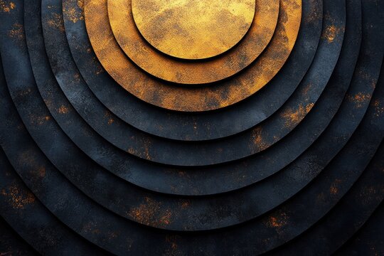 Golden Circle Art Frame Wax Seal Vector Set Minimalist Design High Contrast Background