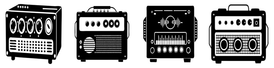 amplifier icon, amplifier silhouette vector illustration-simple silhouette illustration of amplifier, perfect for amplifier logos and icons