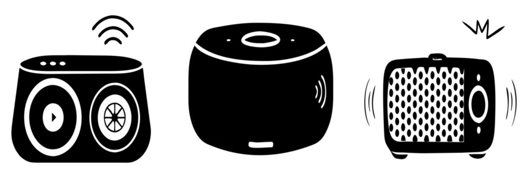 bluetooth speaker icon, bluetooth speaker silhouette vector illustration-simple silhouette illustration of bluetooth speaker, perfect for bluetooth speaker logos and icons