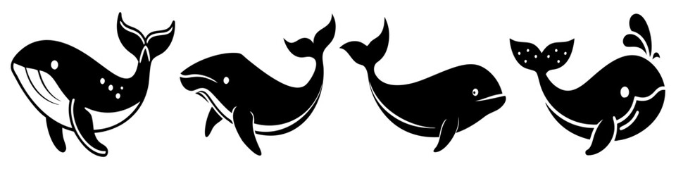 whale icon, whale silhouette vector illustration-simple silhouette illustration of whale, perfect for whale logos and icons