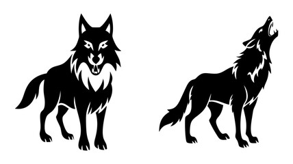 wolf icon, wolf silhouette vector illustration-simple silhouette illustration of wolf, perfect for wolf logos and icons