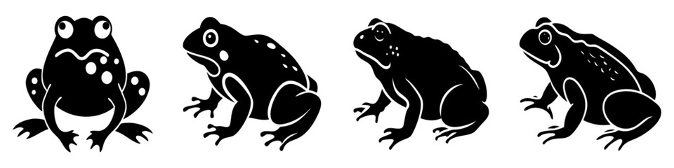 toad icon, toad silhouette vector illustration-simple silhouette illustration of toad, perfect for toad logos and icons