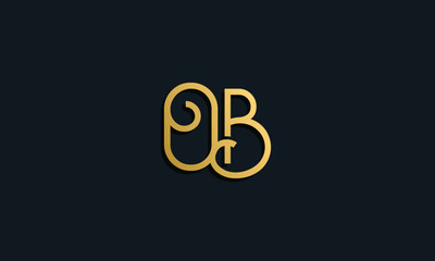 Luxury fashion initial letter OB logo.