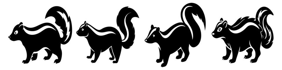 skunk icon, skunk silhouette vector illustration-simple silhouette illustration of skunk, perfect for skunk logos and icons