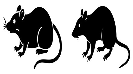 rat icon, rat silhouette vector illustration-simple silhouette illustration of rat, perfect for rat logos and icons