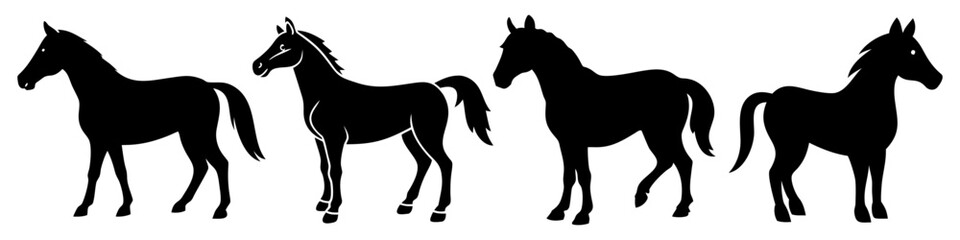 horse icon, horse silhouette vector illustration-simple silhouette illustration of horse, perfect for horse logos and icons