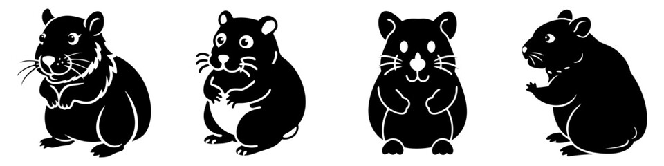 Fototapeta premium hamster icon, hamster silhouette vector illustration-simple silhouette illustration of hamster, perfect for hamster logos and icons