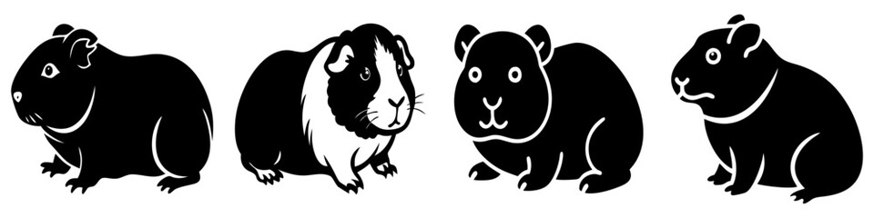 guinea pig icon, guinea pig silhouette vector illustration-simple silhouette illustration of guinea pig, perfect for guinea pig logos and icons