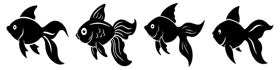 goldfish icon, goldfish silhouette vector illustration-simple silhouette illustration of goldfish, perfect for goldfish logos and icons