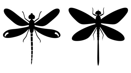 dragonfly icon, dragonfly silhouette vector illustration-simple silhouette illustration of dragonfly, perfect for dragonfly logos and icons