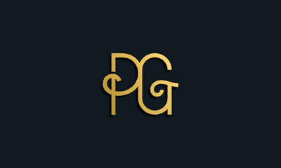 Luxury fashion initial letter PG logo.