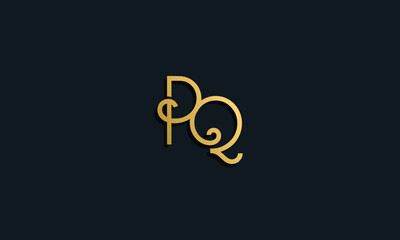 Luxury fashion initial letter PQ logo.