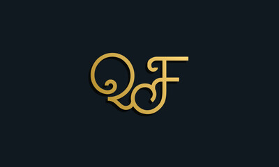 Luxury fashion initial letter QF logo.